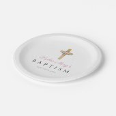 フローラエレガント宗教十字女のバプテスマ ペーパープレート (アングル)