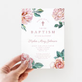 フローラエレガント宗教十字女のバプテスマ 招待状