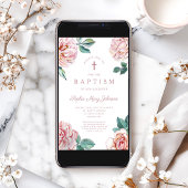 フローラエレガント宗教十字女のバプテスマ 招待状