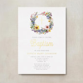 フローラエレガント宗教女子バプテスマ金ゴールド 箔招待状