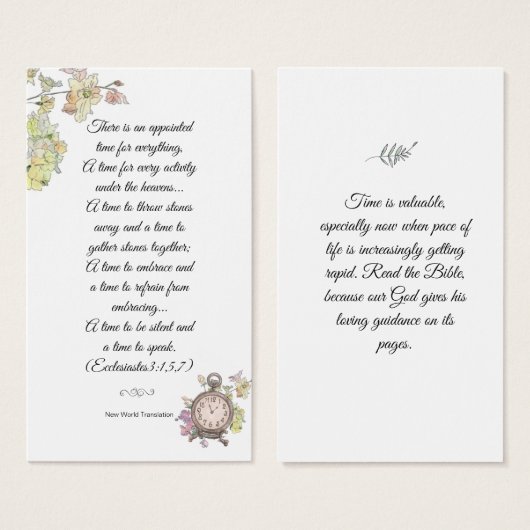 フローラエレガント宗教聖書知恵しおり (正面&裏面)