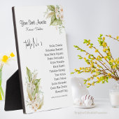 フローラエレガント席は結婚テーブル番。 フォトプラーク