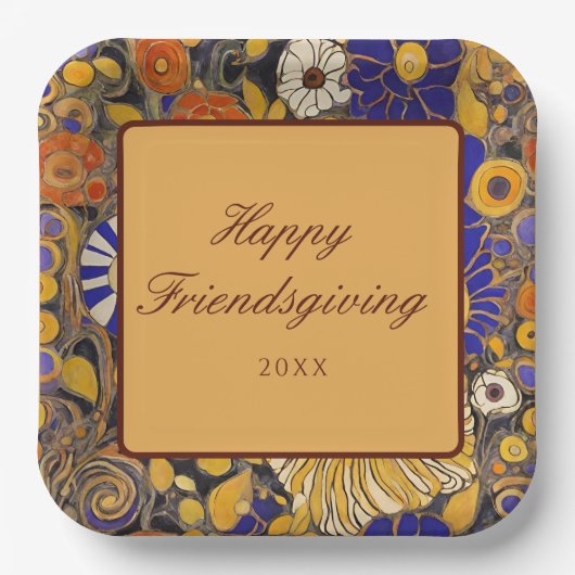 フローラエレガント幸せな友情 ペーパープレート (正面)