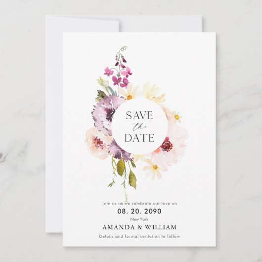 フローラエレガント日付カードの保存 案内状 (正面)