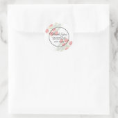 フローラエレガント春レッドチューリップサンキュー誕生日 ラウンドシール (バッグ)