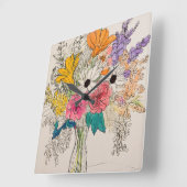 フローラエレガント時計用のデザイン スクエア壁時計 (傾斜)