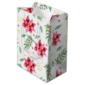 フローラエレガント暖赤クリスマス ミディアムペーパーバッグ (裏面アングル)