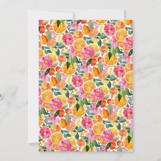 フローラエレガント柑橘系ベビーシャワー 招待状 (裏面)