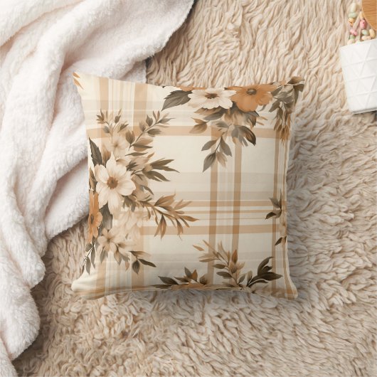 フローラエレガント格子状秋秋 クッション (ブランケット)