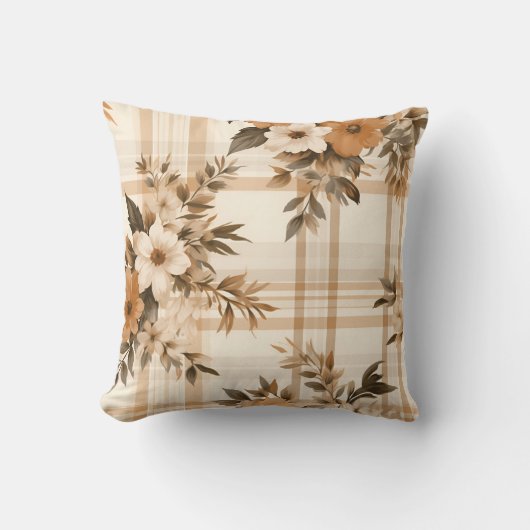 フローラエレガント格子状秋秋 クッション (正面)