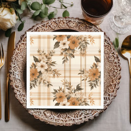 フローラエレガント格子状秋秋 スタンダードカクテルナプキン