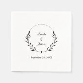 フローラエレガント植物カスタム結婚式紙 スタンダードカクテルナプキン (正面)