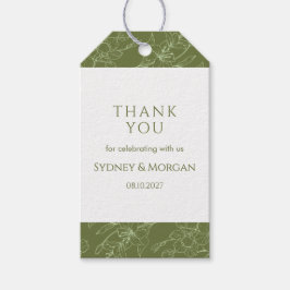 フローラエレガント植物セージ結婚グリーン ギフトタグ