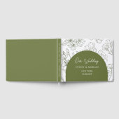 フローラエレガント植物セージ結婚グリーン ゲストブック (全面)