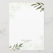 フローラエレガント植物セージ緑結婚の夕食 メニュー (裏面)