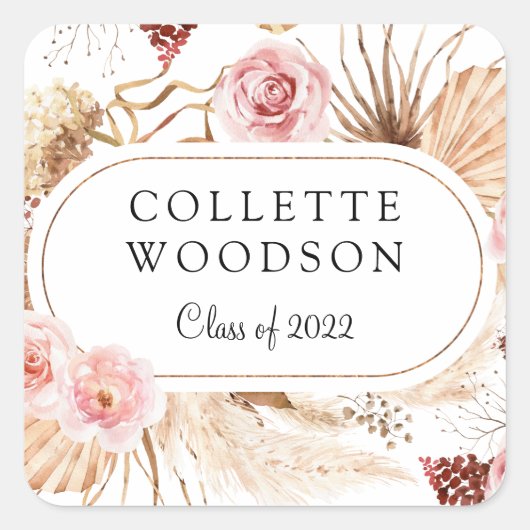 フローラエレガント植物卒業党インビタティ スクエアシール (正面)