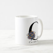 フローラエレガント植物単図 |カスタム文字 コーヒーマグカップ (正面右)