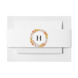 フローラエレガント植物性カスタムイニシャルベリーバンド 招待状ベリーバンド