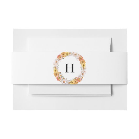 フローラエレガント植物性カスタムイニシャルベリーバンド 招待状ベリーバンド (正面例)