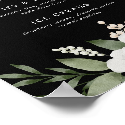 フローラエレガント植物性デザートバーメニューサイン ポスター (角)