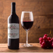 フローラエレガント植物性ピンクロ素朴ス結婚ズ ワインラベル