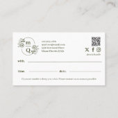 フローラエレガント植物性モノグラムクレストロゴブランド 予約カード (裏面)