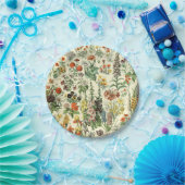 フローラエレガント植物花柄 ペーパープレート (パーティー)