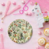 フローラエレガント植物花柄 ペーパープレート (パーティー)