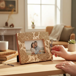 フローラエレガント植物花柄 レーザー彫刻フレーム