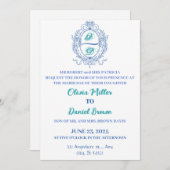 フローラエレガント楕円フレームリボンの結婚湾曲形 招待状 (正面/裏面)