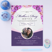 フローラエレガント母の日の教会サービス チラシ (シングル)