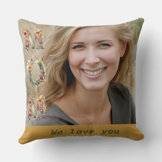フローラエレガント母の日マスタード黄色の写真 クッション (裏面)
