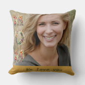 フローラエレガント母の日マスタード黄色の写真 クッション (正面)