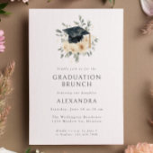 フローラエレガント水彩スタイル卒業ブランチ 招待状