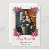フローラエレガント水彩保保クリスマス写真 シーズンカード (正面/裏面)