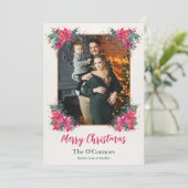 フローラエレガント水彩保保クリスマス写真 シーズンカード (スタンド正面)