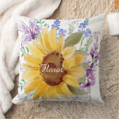 フローラエレガント水彩可愛い夏 クッション (ブランケット)