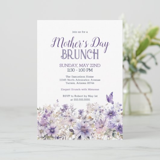 フローラエレガント水彩母の日ブランチ 招待状 (スタンド正面)