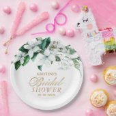 フローラエレガント水彩緑化ブライダルシャワー ペーパープレート (パーティー)