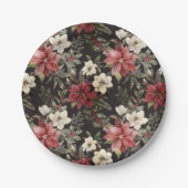 フローラエレガント水彩華クリスマス ペーパープレート (正面)