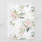 フローラエレガント水彩鱗片状きらめくベビー 招待状 (裏面)