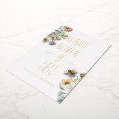 フローラエレガント水彩黄金箔 箔招待状 (回転した状態)