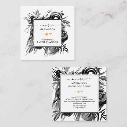 *～*フローラエレガント水彩  スクエア名刺 (正面/裏面)