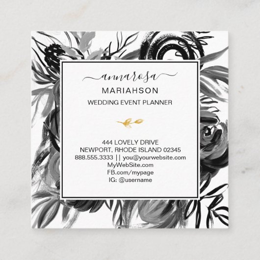 *～*フローラエレガント水彩  スクエア名刺 (裏面)