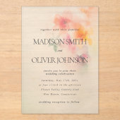 フローラエレガント水澄ん結婚色 アクリル招待状 (正面)