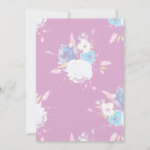 フローラエレガント水色パープルハローベビーシャワー 招待状 (裏面)