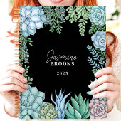 フローラエレガント水色多肉性名前をカスタムする プランナー手帳