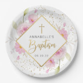 フローラエレガント洗礼 ペーパープレート (正面)