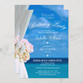 フローラエレガント海ビーチサマーバースデーパーティー 招待状 (正面/裏面)
