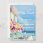 フローラエレガント海ビーチサマーベビーシャワー 招待状 (正面)